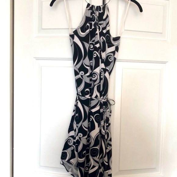 Dresses & Skirts - Girls Only Y2K wrap dress with asymmetrical hem and round attached necklace.